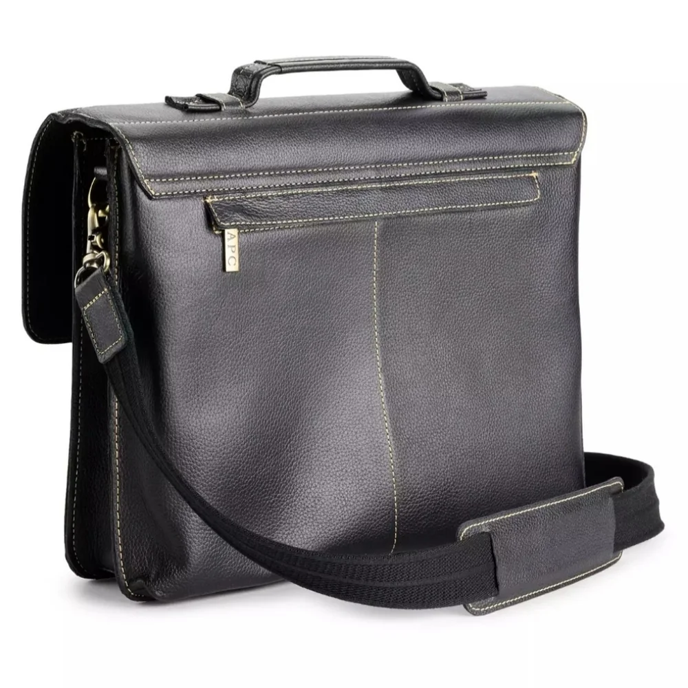 BLACKAmerileather Classical Leather Organizer BriefcaseFEATURES- Top Grain